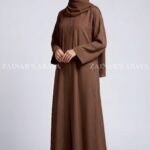 Colored Simple Abaya in Front Open Style OL 119