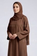 Colored Simple Abaya in Front Open Style OL 119 - Image 2