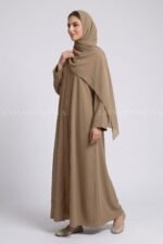 Colored Simple Abaya in Front Open Style OL 119 - Image 10