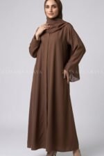Colored Simple Abaya in Front Open Style OL 119 - Image 6