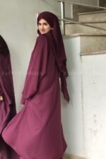 Elegant Layered Co-Ord Set Abaya in Nida Fabric OL-1159 - Image 6
