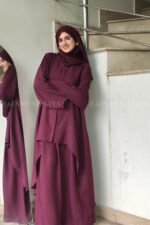 Elegant Layered Co-Ord Set Abaya in Nida Fabric OL-1159 - Image 5