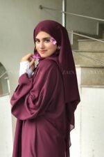 Elegant Layered Co-Ord Set Abaya in Nida Fabric OL-1159 - Image 2