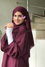Elegant Layered Co-Ord Set Abaya in Nida Fabric OL-1159 - Image 3