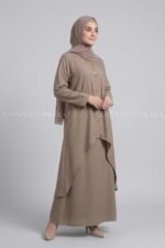 Co-Ord Set Abaya in Nida Korean Fabric with a matching scarf in chiffon fabric