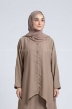 Co-Ord Set Abaya in Nida Korean Fabric with a matching scarf in chiffon fabric