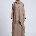 Co-Ord Set Abaya in Nida Korean Fabric with a matching scarf in Chiffon Fabric