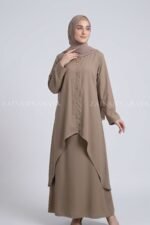 Premium Nida Layered Co-Ord Set Abaya OL-1159 - Image 4