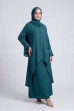Premium Nida Layered Co-Ord Set Abaya OL-1159 - Image 11