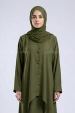Modest Co-Ord Set Abaya in Nida Fabric OL-1159 - Image 8