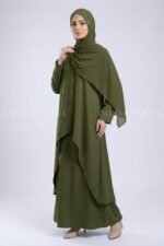 Modest Co-Ord Set Abaya in Nida Fabric OL-1159 - Image 11
