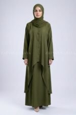 Modest Co-Ord Set Abaya in Nida Fabric OL-1159 - Image 7