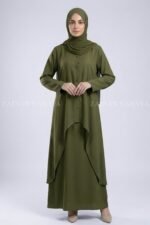 Modest Co-Ord Set Abaya in Nida Fabric OL-1159 - Image 10