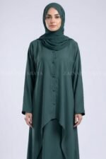 Modest Co-Ord Set Abaya in Nida Fabric OL-1159 - Image 2