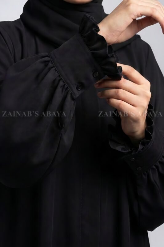 Front Open Flared Abaya in Nida Korean Fabirc with a matching chiffon scarf