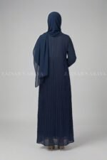 Navy Maxi Abaya in Premium Summer Plated Fabric OL-1183 - Image 6