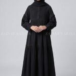 Kids Maxi Abaya in Premium Fabric with Pleated Design J 121