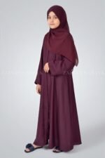 Nida Simple Front Open Abaya for Kids OL-0753 - Image 4