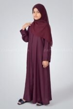 Nida Simple Front Open Abaya for Kids OL-0753 - Image 3