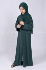 Nida Simple Front Open Abaya for Kids OL-0753 - Image 9