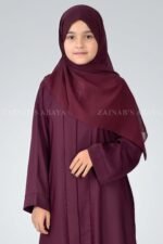 Nida Simple Front Open Abaya for Kids OL-0753 - Image 2