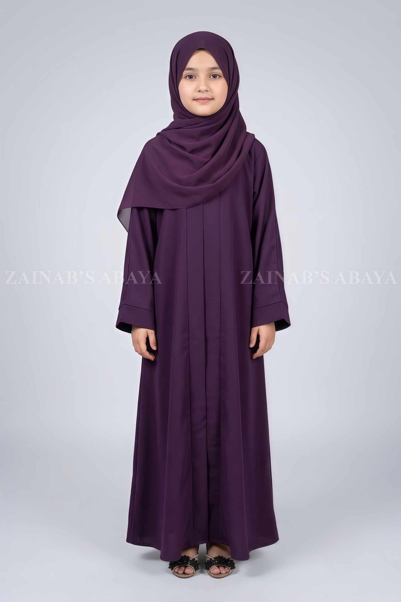 IMG_4384 Nida Korean Front Open Abaya for Kids OL-753 - Image 1