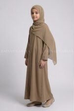 Nida Colored Front Open Abaya for kids OL 753 - Image 9