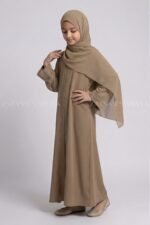 Nida Colored Front Open Abaya for kids OL 753 - Image 10