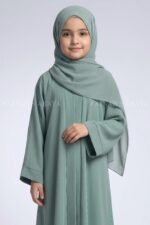 Colored Front Open Abaya for Kids OL-753 - Image 2