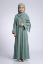Colored Front Open Abaya for Kids OL-753