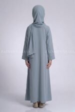 Colored Front Open Abaya in Nida Fabric For Kids OL-753 - Image 6