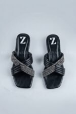 Black Crystal Cross Flats Slipper Z 120 - Image 6