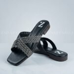 Black Crystal Cross Flats Slipper Z 120