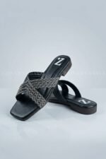 Black Crystal Cross Flats Slipper Z 120