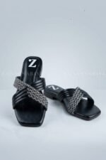 Black Crystal Cross Flats Slipper Z 120 - Image 3