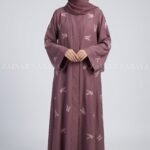Front Open Abaya for women in Nida Korean Fabric with a matching scarf in chiffon fabric