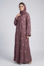 Front Open Abaya for women in Nida Fabric with a matching scarf in chiffon fabric.
