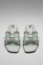 Mint Crystal Women Flat Slippers Z 123 - Image 5
