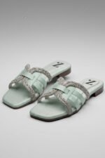 Mint Crystal Women Flat Slippers Z 123 - Image 3