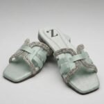 Mint Crystal Women Flat Slippers Z 123