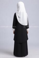 Kids Coat Style Collar Co-Ord Set abaya with a matching scarf