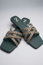 Golden Weave Flat Slippers Z 124
