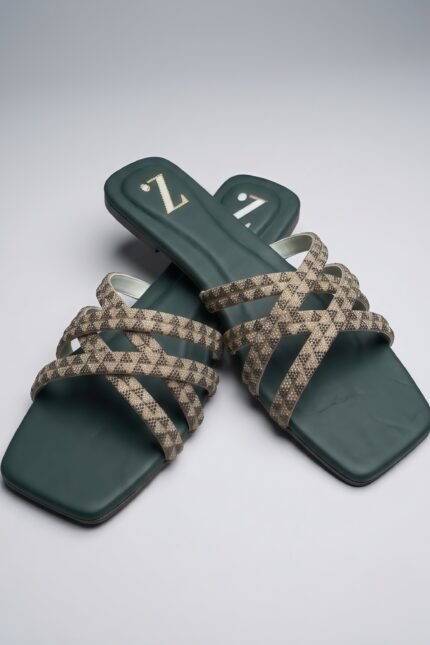 Golden Weave Flat Slippers Z 124