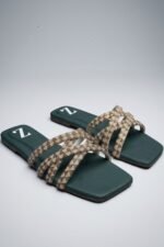 Golden Weave Flat Slippers Z 124 - Image 2