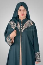 Embroidered Double Gown Abaya for Women with a matching scarf