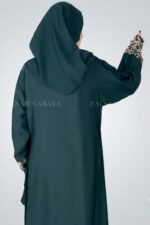 Embroidered Double Gown Abaya for Women with a matching scarf
