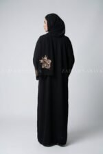 Black Front Open Abaya with Embroidery OL 0466 - Image 7