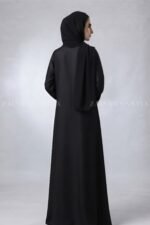 Black Embroidered Maxi Abaya with a matching scarf
