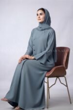 Stylish Front Open Abaya for Women in Jade Color OL-1185 - Image 5