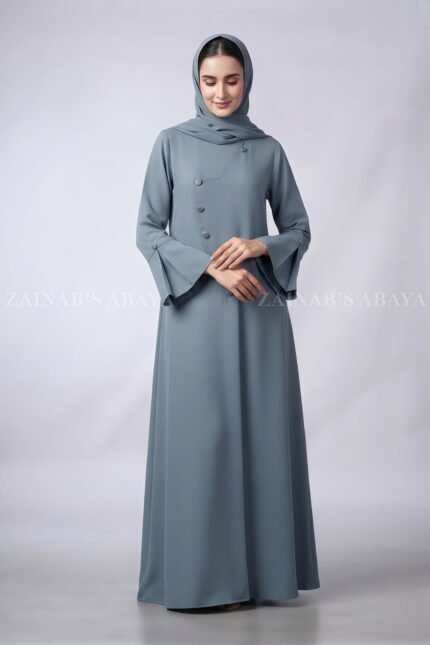 Stylish Front Open Abaya for Women in Jade Color OL-1185